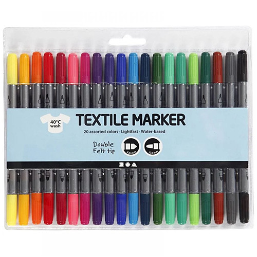 Standard Dual-Tip Textile Marker Set (20)