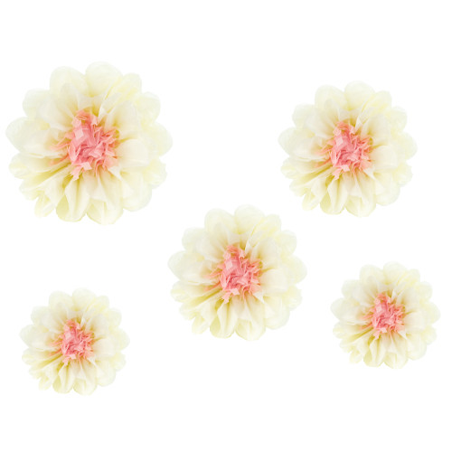 Cream Flower Tissue Paper Decorations (5)