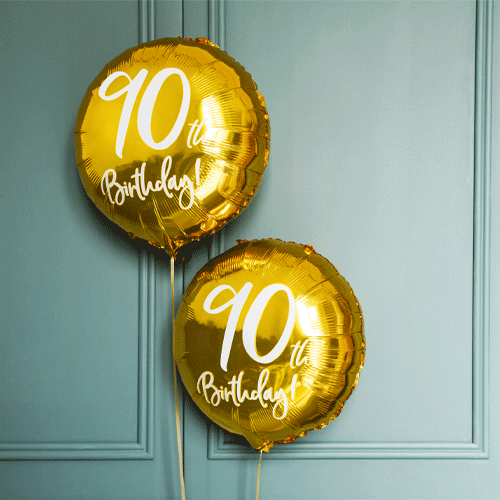 18 inch 90th Birthday Gold Foil Balloon (1)