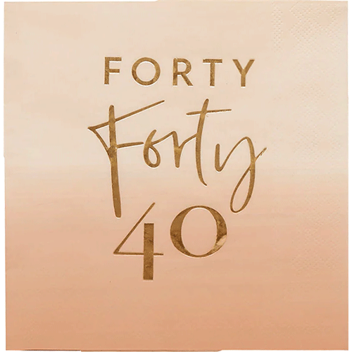 40th Birthday Gold Foiled Paper Napkins (16)