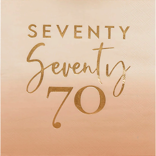70th Birthday Gold Foiled Paper Napkins (16)