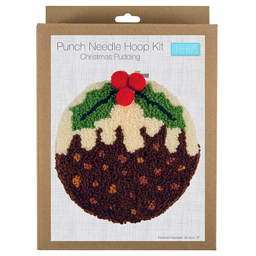 Christmas Pudding Punch Needle Hoop Kit (1)