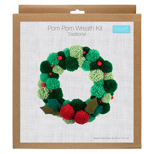Christmas Green Pom Pom Wreath Kit (1)