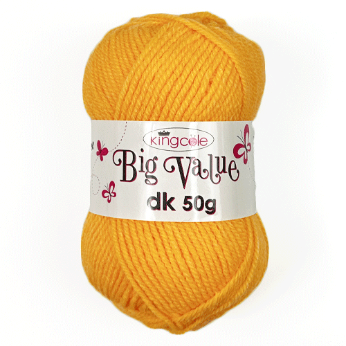 King Cole Big Value DK Yellow Acrylic Yarn - 50g (1)