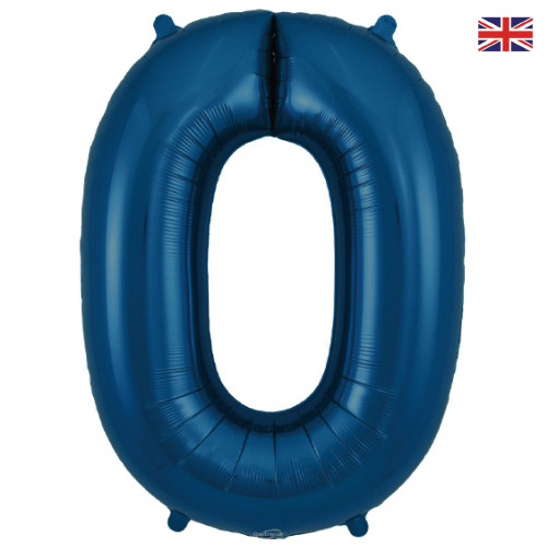 34 inch Oaktree Matte Navy Blue Number 0 Foil Balloon (1)