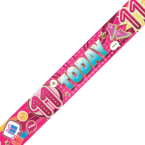 Age 11 Phone Faces Holographic Birthday Banner - 2.7m (1)