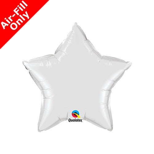 9" Qualatex White Star Foil Balloon (1) - UNPACKAGED