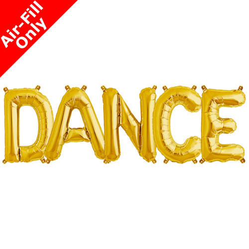 DANCE - 16 inch Gold Foil Letter Balloon Pack (1)