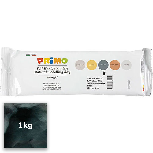 Primo Black Self-Hardening Modelling Clay - 1kg (1)