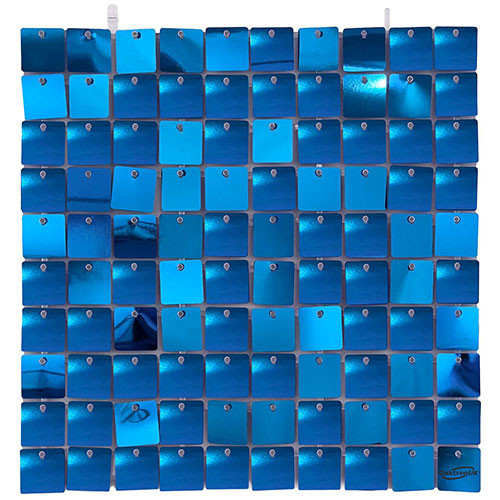 Metallic Light Blue Square Sequin Wall Panel - 30cm x 30cm (1)