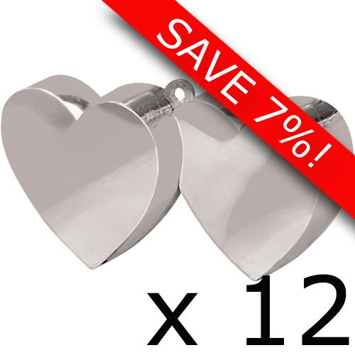 Box of 130g Silver Double Heart Weights (12)