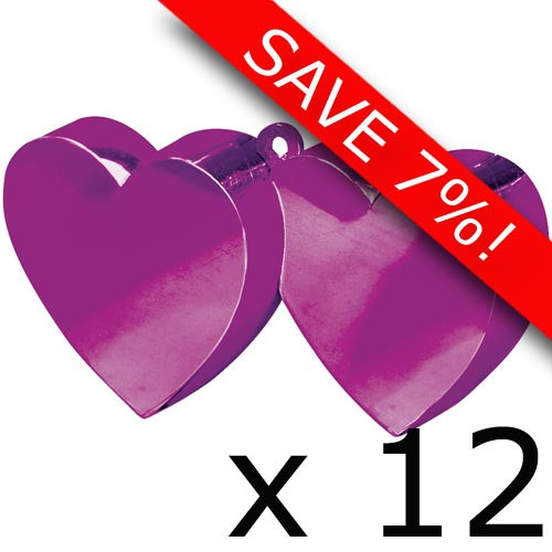 Box of 130g Magenta Double Heart Weights (12)