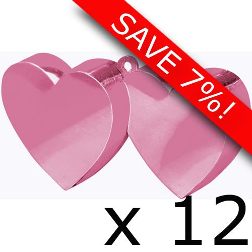 Box of 130g Pink Double Heart Weights (12)