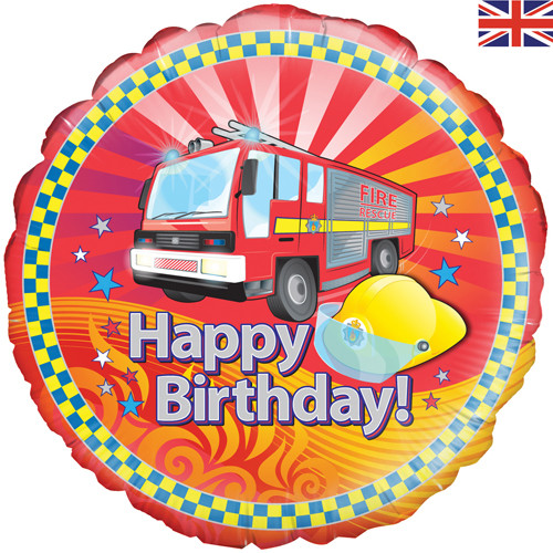 18 inch Fire Engine Birthday Foil Balloon (1)