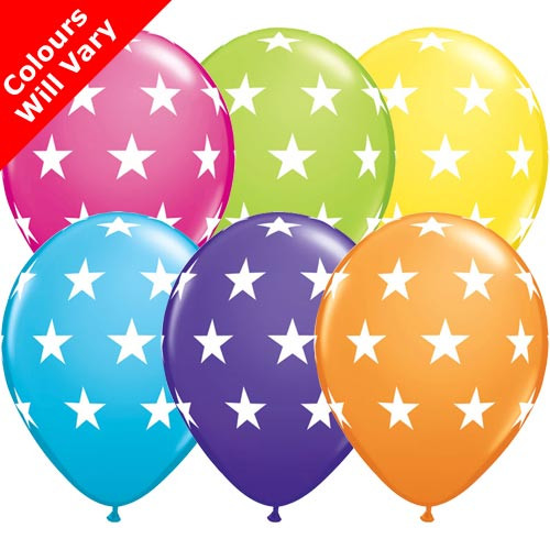 11 inch Big Stars Tropical Assortment Latex Balloons (6)