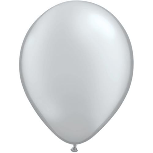 11" Metallic Silver Latex Balloons (6)