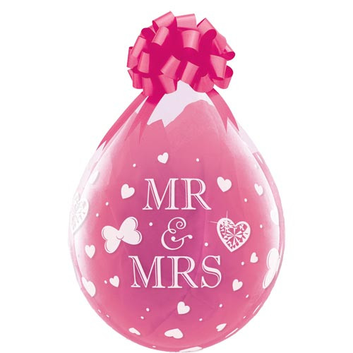 18 inch Diamond Clear Mr & Mrs Stuffing Balloons (25)