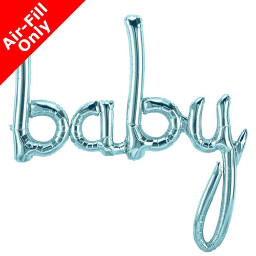 46 inch Baby Pastel Blue Script Foil Balloon (1) 46 inch Baby Pastel Blue Script Foil Balloon (1)