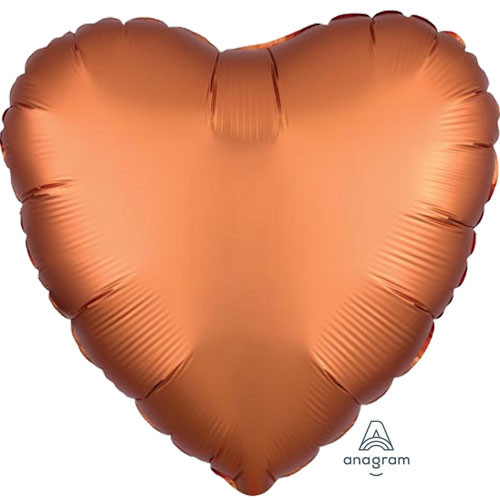 18" Amber Satin Heart Foil Balloon (1) - UNPACKAGED