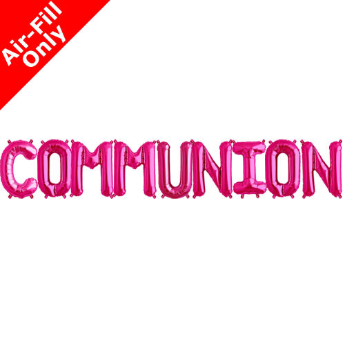 COMMUNION - 16 inch Magenta Foil Letter Balloon Pack (1)