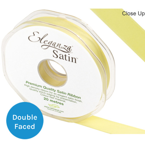 Pale Yellow Satin Ribbon - 15mm x 20m (1)