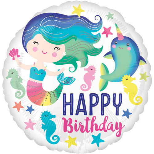 18 inch Happy Birthday Sea Life Foil Balloon (1)