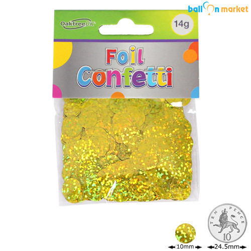 10mm Holographic Gold Foil Confetti (14g)