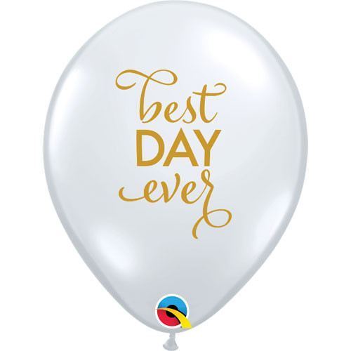 11 inch Best Day Ever Clear Latex Balloons (25)