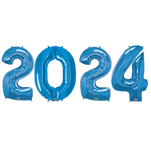 2024 - 34 inch Blue Foil Number Balloon Pack (1)