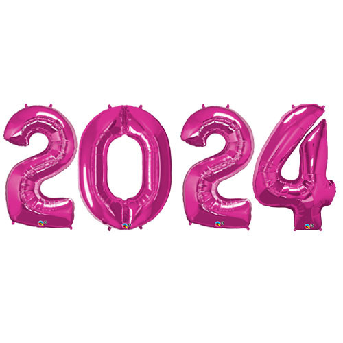2024 - 34 inch Magenta Foil Number Balloon Pack (1)