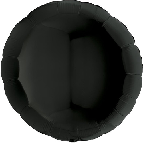 36" Black Round Foil Balloon (1)