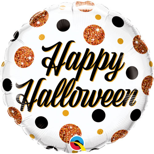 18 inch Halloween Sparkly Dots Foil Balloon (1)