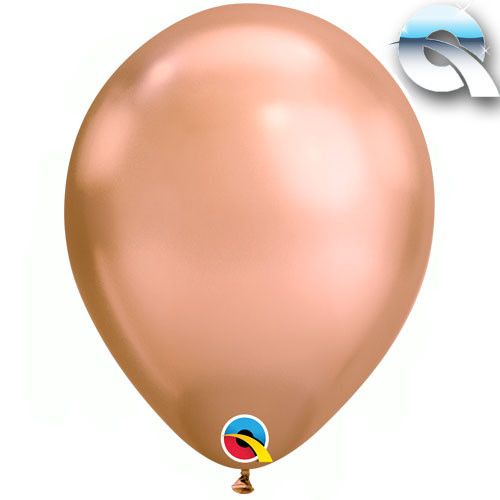 11" Chrome Rose Gold Latex Balloons (25)