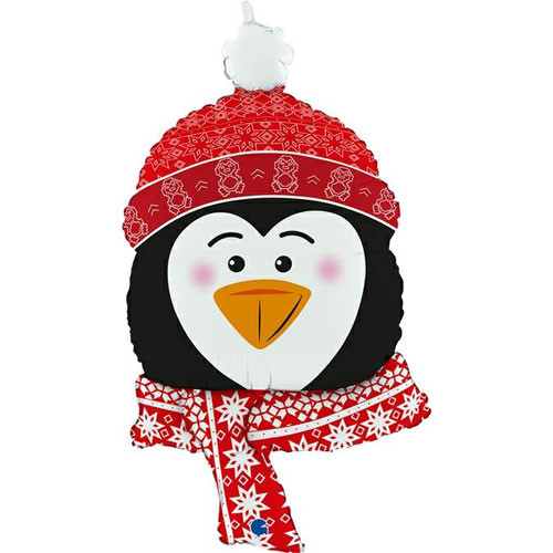 34 inch Sweet Penguin Head Foil Balloon (1)