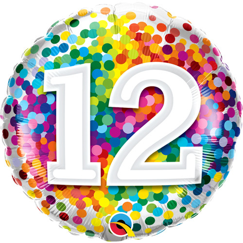 18 inch Rainbow Confetti 12 Foil Balloon (1)