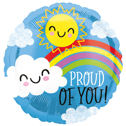 18 inch Proud Of You Sunshine & Rainbow Foil Balloon (1)