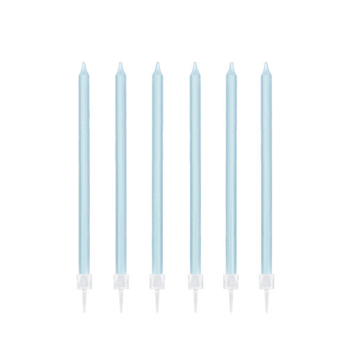 6 inch Light Blue Tall Candles (12)