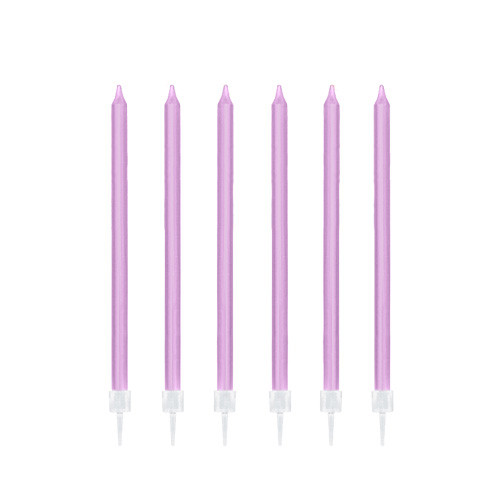 6 inch Light Lilac Tall Candles (12)