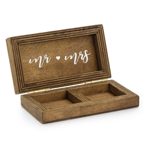 Mr & Mrs Wooden Wedding Ring Box (1) Mr & Mrs Wooden Wedding Ring Box (1)
