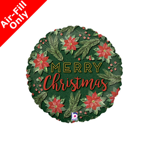 9 inch Christmas Watercolour Foil Balloon (1) - UNPACKAGED