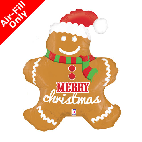 14 inch Christmas Gingerbread Foil Balloon (1) - UNPACKAGED
