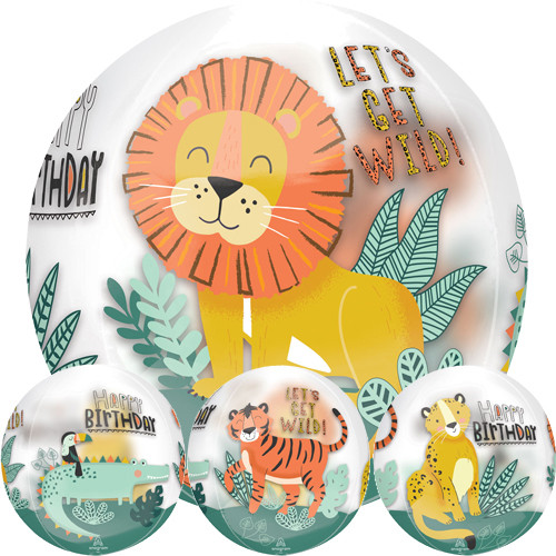 16 inch Orbz Birthday Get Wild Foil Balloon (1)