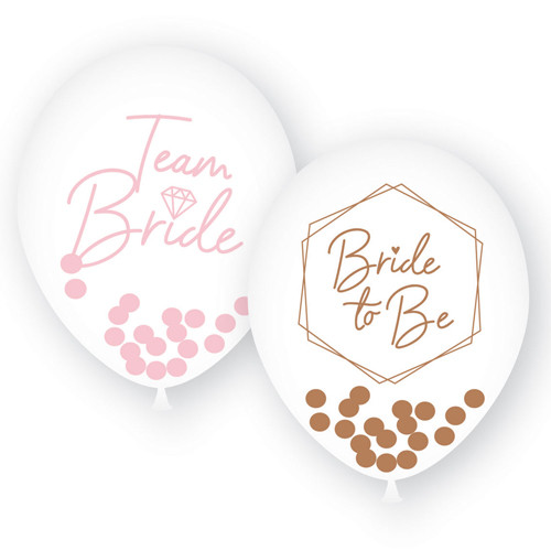 11 inch Team Bride Latex Balloons with Confetti (6)