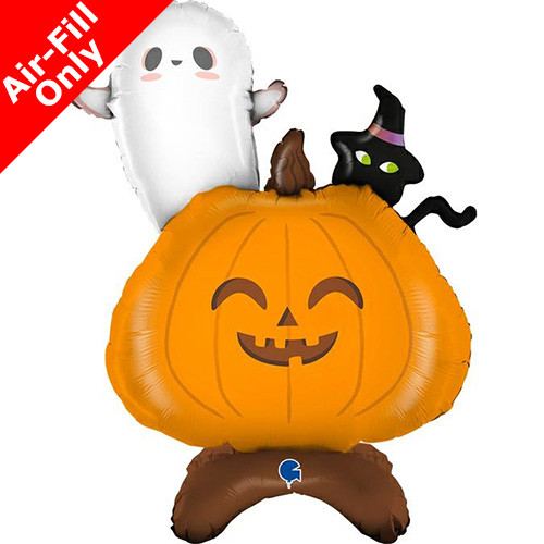 40 inch Pumpkin, Ghost and Cat Standup Foil Balloon (1)