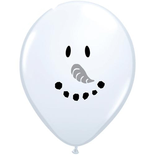 5 inch Snowman Face Latex Balloons (100)