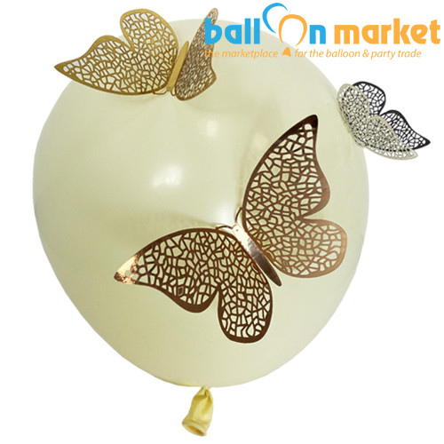 Metallic Rose Gold 3D Butterfly Sticker Decorations (12)