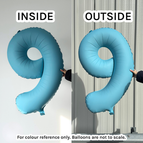 34 inch Unique Matte Powder Blue Number 3 Foil Balloon (1)