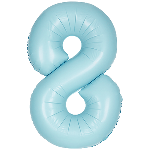 34 inch Unique Matte Powder Blue Number 8 Foil Balloon (1)