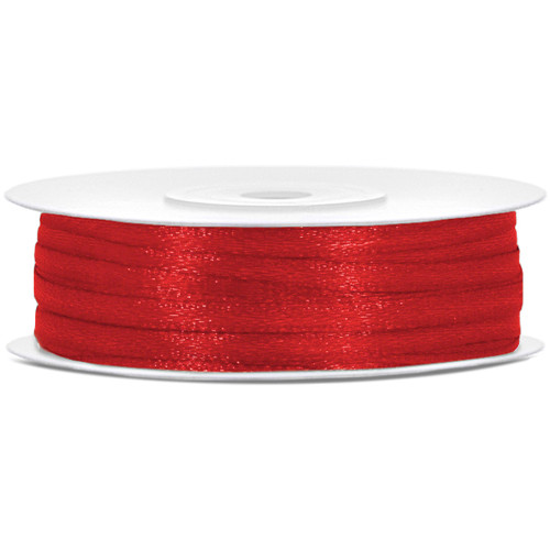 Red Satin Ribbon - 3mm x 50m (1)