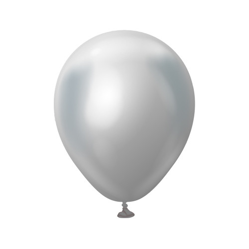 5" Mirror Silver Kalisan Latex Balloons (100)